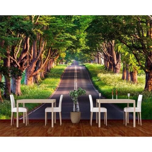 Beibehang Custom wallpaper 3d mural park forest road backdrop decorative painting 3d large Papel de parede bedroom wallpaper 3d
