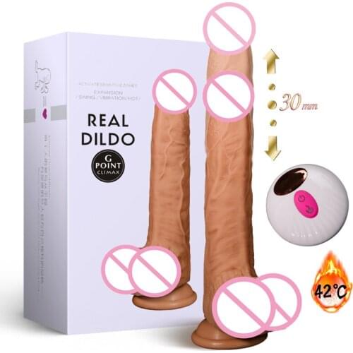 Wireless remote vibration Telescopic Heating Dildo Realistic Penis Vibrator Adult Sex Toys for Woman Big Dick Female Masturbator