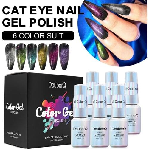 Cat Eye Nail Gel Polish 5D UV Gel Polish Starry Glitter Magnetic Nail Gel Manicure Gel Gift for Women