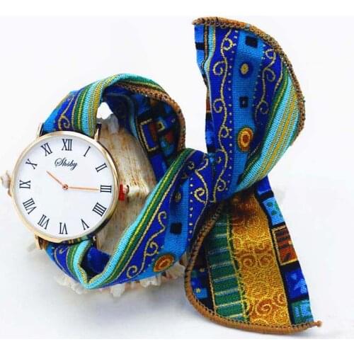 Shsby Brand Ladies Flower Cloth Wristwatch Women Dress Watch Fashion Girl Casual Quartz Watch Fabric Clock Relogio Feminino