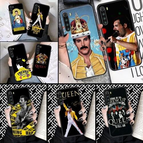 Freddie Mercury Queen Rock Phone case For Xiaomi Redmi Note 7 7A 8 8T 9 9A 9S 10 K30 Pro Ultra black fashion coque soft back tpu