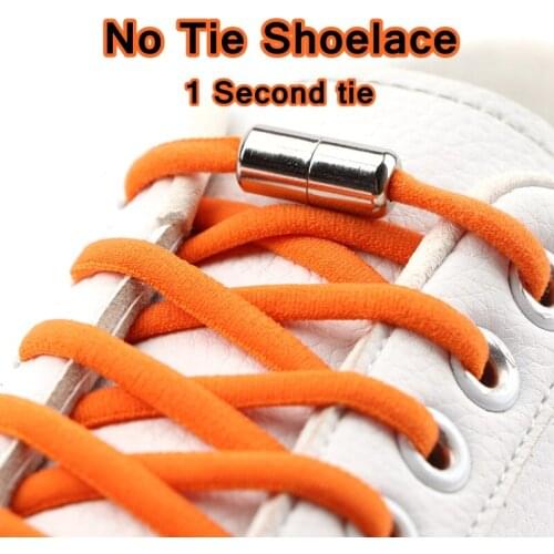 New Elastic No Tie Shoelaces Metal Lock Shoe Laces For Kids Adult Sneakers Quick Shoelaces Semicircle Shoelaces Lazy Laces