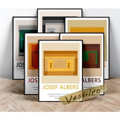 Josef Albers Poster, Josef Variant/Adobe Artwork Painting, Albers Colours Square Wall Stickers, Geometry Abstract Wall Picture