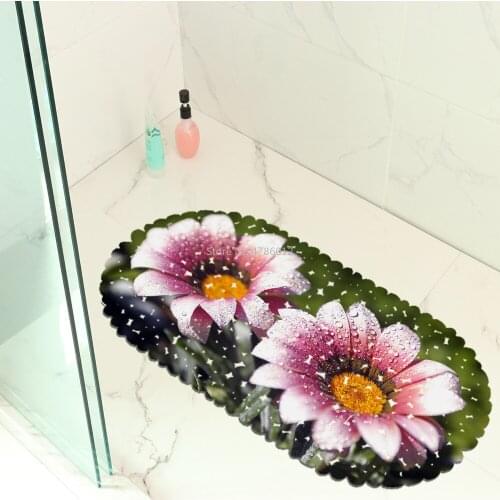 Small Flower Plant Map Balcony Bathroom Mat Hydrophobic Non-slip Door Mat Swimming Pool Public Place Non-slip Mat