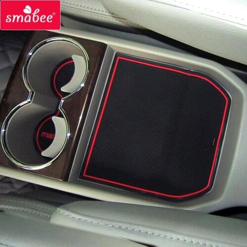 Smabee car Gate slot mats For Mazda 8 2009 - 2016 MAZDA8 Cup Holders Interior Accessories Door Groove Mat 15pcs