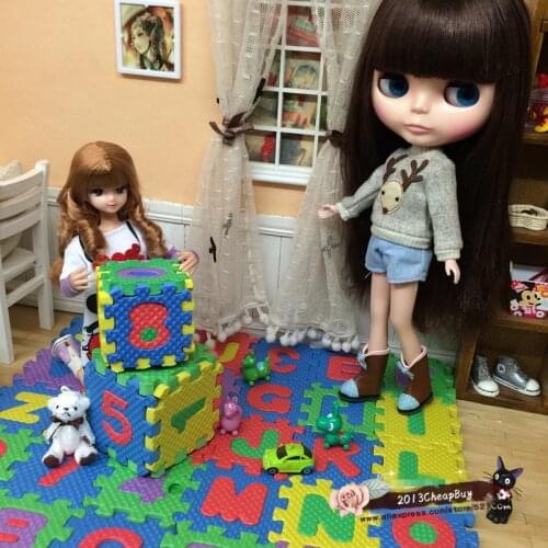 Free shipping DollHouse doll Furniture accessories 12pcs/set Miniature carpet for BJD, licca toys accessories for barbie