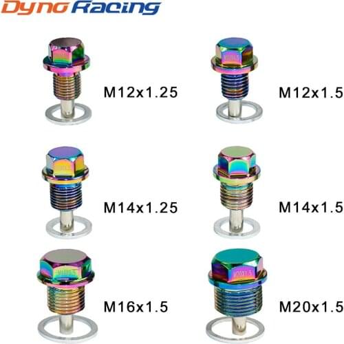 M20 M16 M14 M12*1.5 / 1.25 Aluminum Neo Chrome Magnetic Oil Drain Plug Oil Drain Bolt Oil Sump drain plug nut