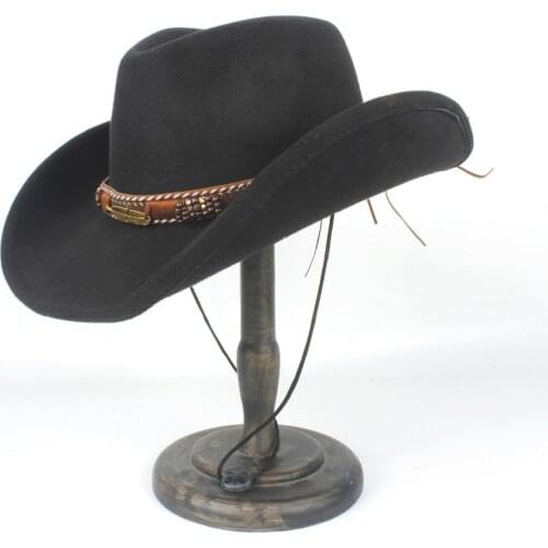 2019 Fashion Women Men Wool Hollow Western Cowboy Hat Lady Gentleman Outblack Sombrero Hombre Jazz Cap felt fedora hat