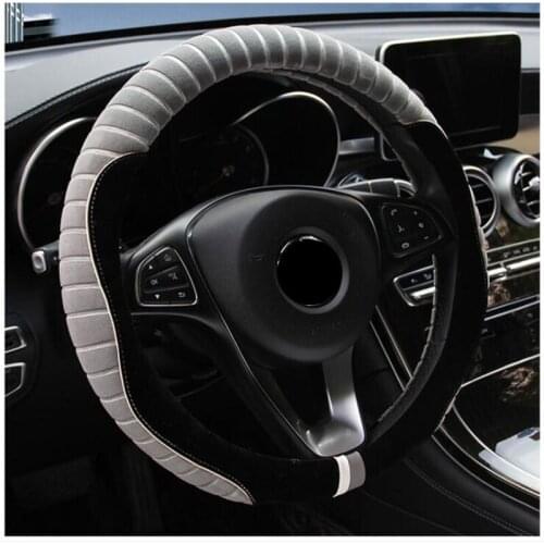 NEW Warm Winter 5 Colors Steering Wheel Cover Winter Furry Fluffy Plush Diameter 37-38cm Car Wheel Protector Cover