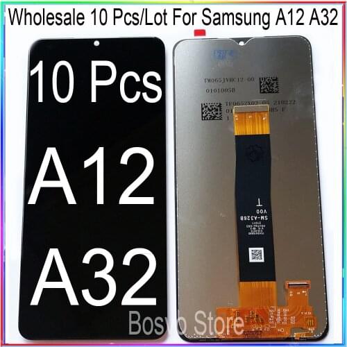 Wholesale 10 Pcs/Lot for Samsung A12 SM-A12F A125F Lcd screen display with touch with frame assembly A32 5G A326 SM-A326B