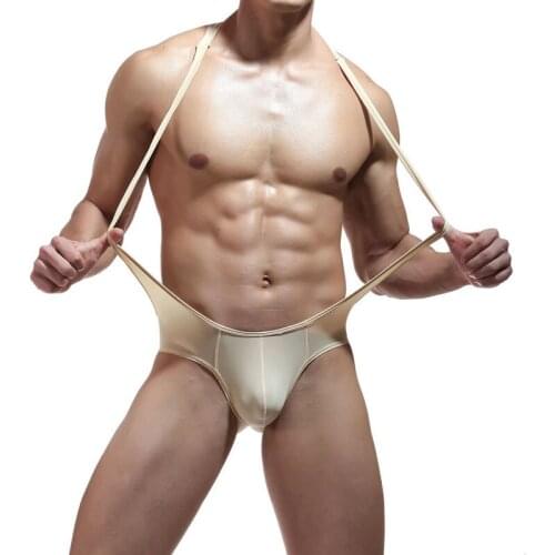 Sexy Mens Jumpsuit Overalls Solid Silk Sexy Bodysuit Breathable Men Bodysuit Undershirt Rompers Tight Leotard Clubwear