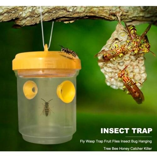 Portable Plastic Transparent Insect Traps Hanging Flies Bugs Bee Insect Reject Household Pest Control Trapper Repellent