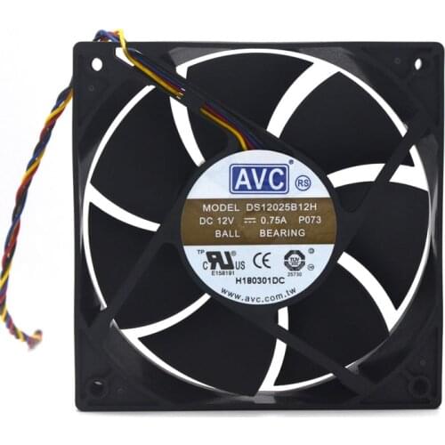 Brand New For AVC DS12025B12H 120mm * 25mm 12V 0.75A dual Ball High Airflow PWM Fan 104 CFM 4 Pin pwm axial cooling fan 12cm