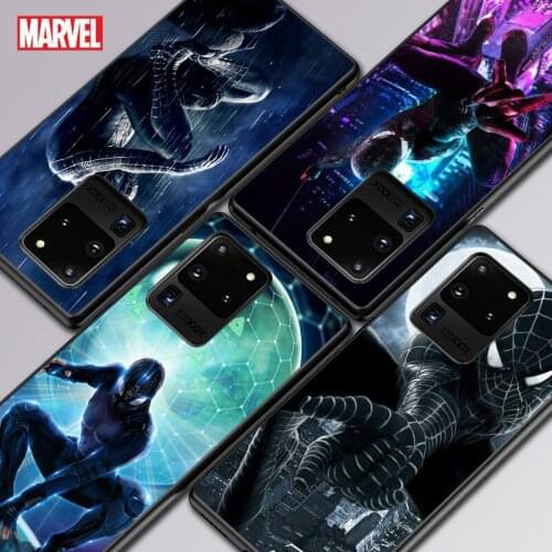 Marvel Dark Spider Man For Samsung A01 11 21 21S 31 41 51 71 81 91 52 72 32 01 02 22 S10 20 5G Ultra Plus Black Soft phone Case