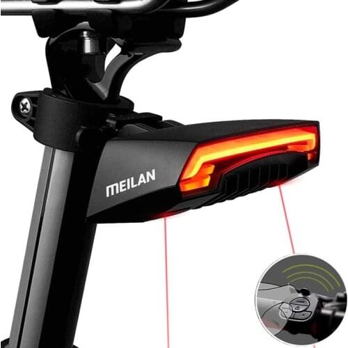 Smart Rear Bike Light Remote Control Turn Signal Bicycle Taillight Auto Brake Sense Tail Light USB Charge Cycling Rear Lamp