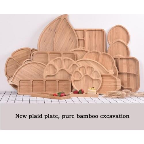 Creative Fresh Food Preservation Tray Bamboo Bowls Plates Solid Wood Food Pan Plate Fruit Dishes Trays Base Solid Wood Plate