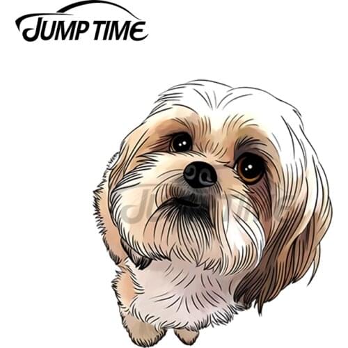 JumpTime 13 x 8.8cm For Lhasa Apso Vinyl Cute Sticker Car Truck Window Decal Helmet Car Stickers Waterproof Accessories