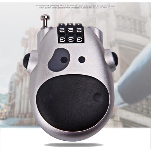 Mini Retractable Wire Rope Password Lock Travel Anti-theft Lock Motorcycle Helmet Lock Cartoon Lock Bicycle Lock Long Cable