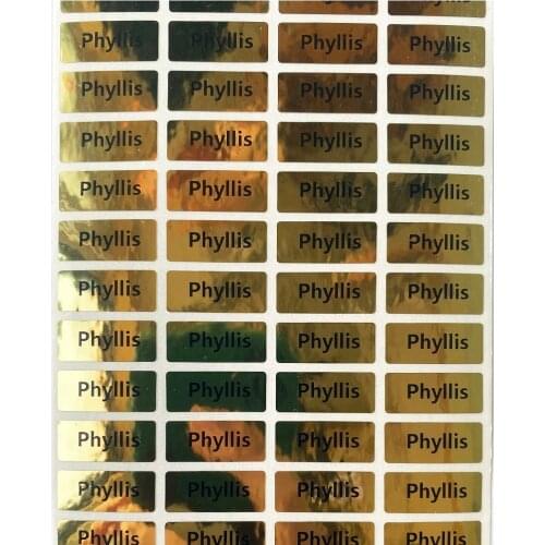 GOLD Sticker Customize Stickers Waterproof Personalized Labels Children School Stationery Water Bottle Pencil Sticker