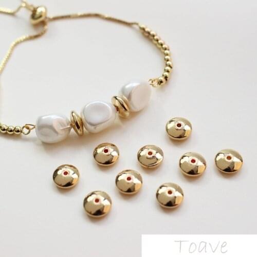 Gold-Tone Flat round Beads Compass Spacer Beads DIY Bracelets Material Accessories