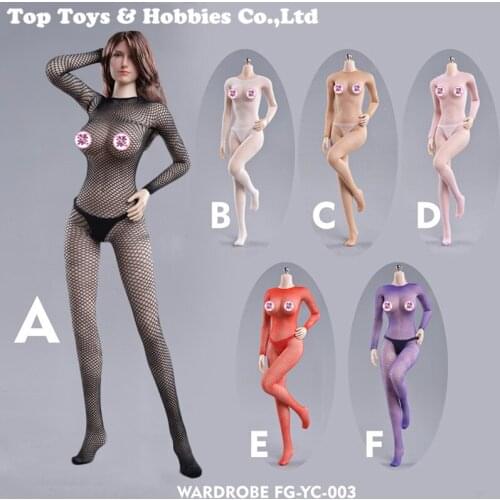 1/6 Female Figure Accessory FG-YC-003 Women Soldier Wardrobe Series Seamless Connected Net Socks Jumpsuit for 12'' Body
