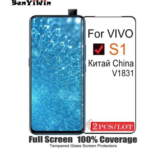2PCS 100% Original Full Cover Screen Protector Tempered Glass For VIVO S1 China 6.53" On Protective Glass Case For s1 V1831 Film