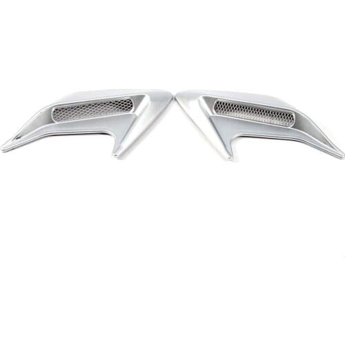 2x Car Decorative Air Scoop Intake Hood Vent Bonnet Universal DIY Style(SILVER)