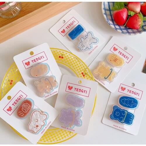 2Pcs/set Korea Style New Design Children Cute Cartoon Animal Hair Clip Little Girl Bangs Side Hairpin Barrettes Hair Accessories