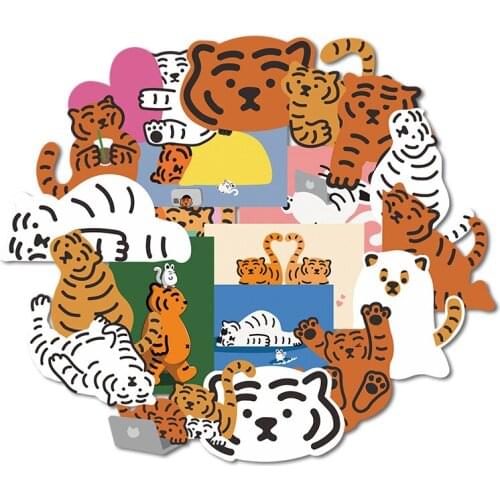 20Pcs llustration Korea Cute Tiger Stickers Waterproof For Suitcase Refrigerator Skateboard Car Accessories Sticker
