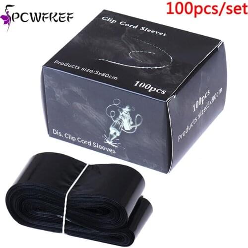 Disposable Black/Blue Tattoo Clip Cord Sleeves Bags Covers For Tattoo Machine Tattoo Accessory 200/100Pcs