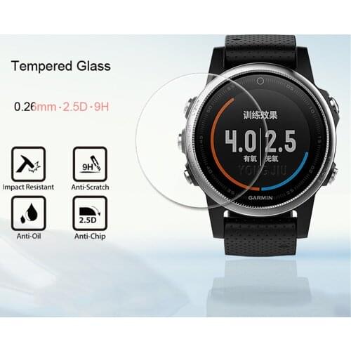 5PCS For Garmin Fenix 5 5S Tempered Glass 9H 2.5D Premium Screen Protector Film Guard For Garmin Fenix5 / Fenix5s Smart Watch