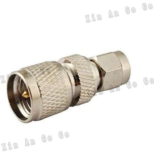 5PCS RF connector Nickel Plated mini UHF male to SMA male adapter Straight Connector RF Coax Adapter Free shipping