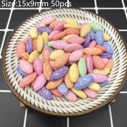 50pcs 15x9mm Acrylic Beads Earrings Necklace Accessories Beads For Jewelry Making DIY Jewelry Necklace Accessories#15