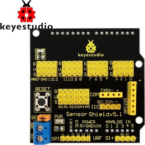 Free shipping ! Keyestudio Sensor Shield/Expansion Board V5 for Arduino
