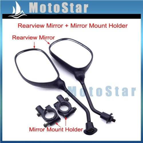 Rearview Side Mirror 8mm Bracket Holder Clamp For ATV Quad Pit Dirt Motor Bike Motorcycle Moped Scooter