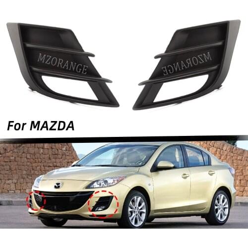 1 Pair Front Bumper Fog Light Fog Lamp Cover Grill Bezel for Mazda 3 Neo 2009-2013 M3 BL BK 1.6L Fog Lamp Hood Frame Grilles