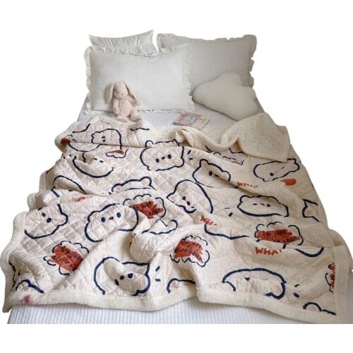 Four Seasons Coral Fleece Blanket Sofa Nap Blanket Nap Blanket Office Air-Conditioning Blanket Small Blanket Quilt Spring
