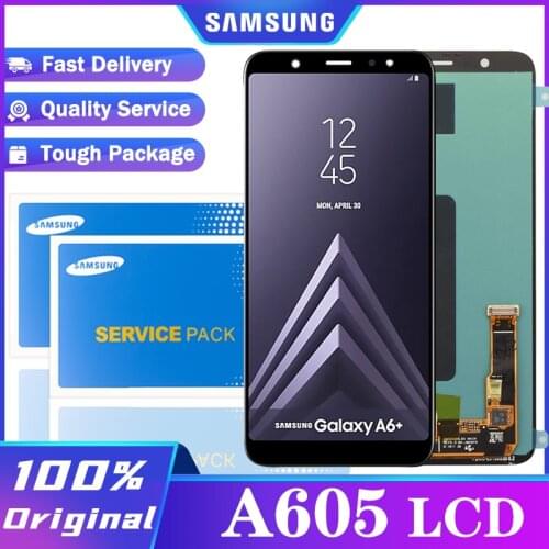 Original 6.0'' AMOLED Display with frame for samsung Galaxy A6+ A605 SM-A605FN LCD Touch Digitizer Assembly Repair Parts