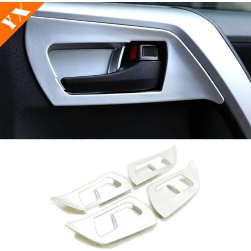 For Toyota RAV4 2016 2017 2018 Accessories Silver Car interior door Window armrest switch handle bowl control Sticker cover