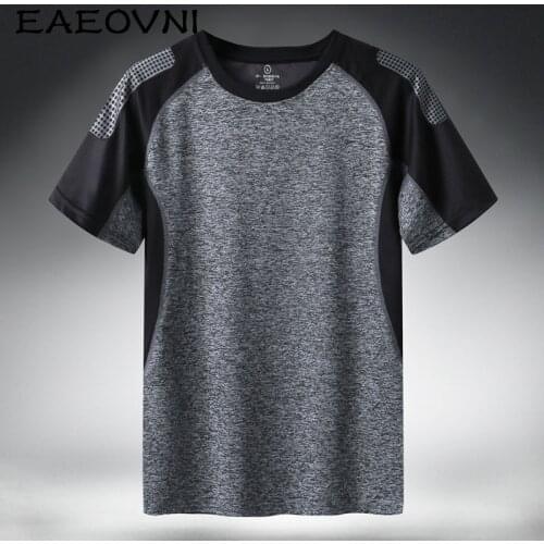 EAEOVNI Quick Dry Sport T Shirt Men 2021 Short Sleeves Fitness Tee Summer Breathable Casual GYM Tshirt Clothing Plus Size M-6XL