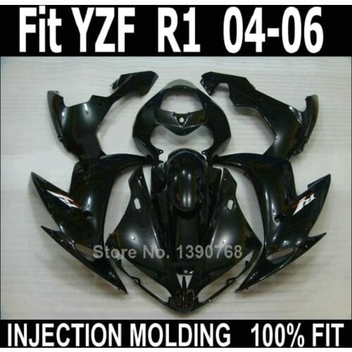 Hot sale fairings for Yamaha injection glossy black YZF R1 2004 2005 2006 plastic fairing kit YZFR1 04 05 06 NV33