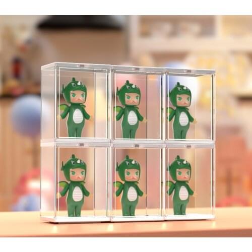 GOTO Wholesale 6pcs PS Durable Plastic Clear Boxes for Blind Box Toy Pop Garage Kit Figure Organize Display Case Container