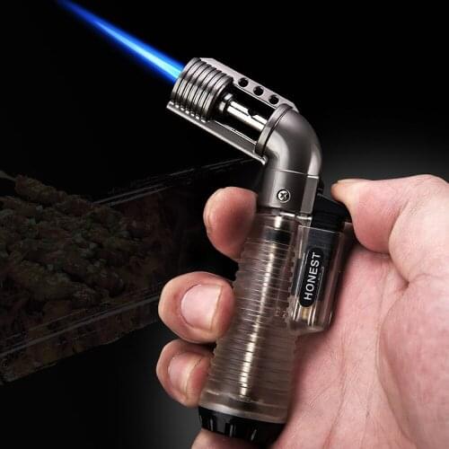HONEST Visible Gas Lighter Lighters Smoking Accessories Blue Flame Butane Torch Lighter Cigarettes Lighter Gadgets For Men HONE