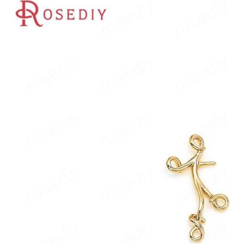 35663)10PCS 13x21MM 24K Gold Color Brass Tree Branches Charms Pendants High Quality Diy Jewelry Findings Accessories