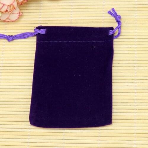 Hotsale 100pcs/lot 5x7cm Purple Velvet Bag Mini Jewelry Bag Favor Charms Jewelry Packaging Bags Velvet Drawstring Pouch Gift Bag
