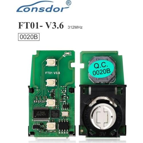Lonsdor FT01 0020B 312MHz for Toyota Camry / Lexus 2013 to 2018 year Smart Key PCB 4 Buttons Used with K518ISE / KH100