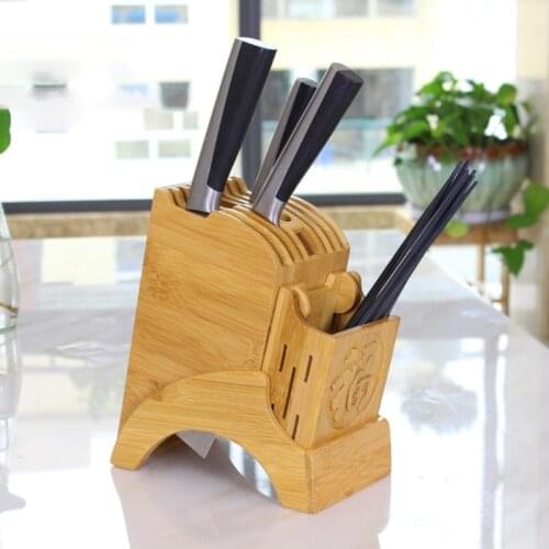 Multifunction Kitchen Bamboo Knife Holder Chopsticks Storage Shelf Rack Tool Block Stand Home Kitchen Accessories Item
