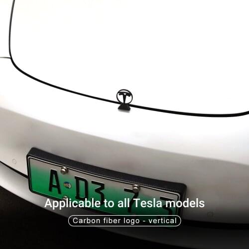 New Tesla Car LOGO Real Carbon Fiber Upright Front Rear For Tesla Model 3 2021 Model 3 X S Y Accessories 2017-2021