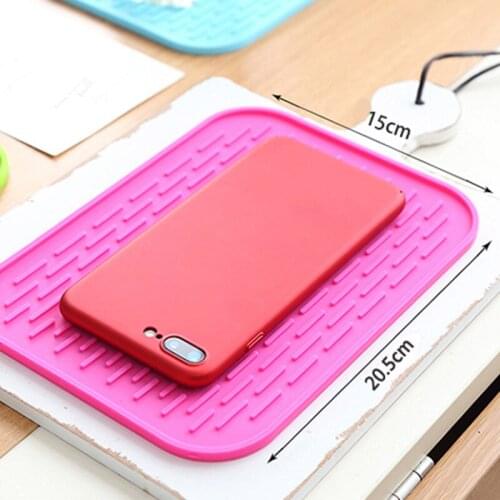 Rectangle Heat Resistant Silicone Mat Drink Cup Coasters Non-slip Pot Holder Pad Baking Liner Placemat Table Protector Cushion