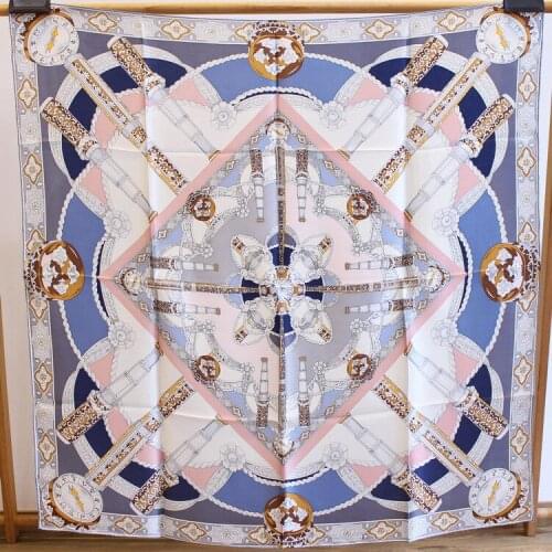 Kaleidoscope Print Muilt-use Silk Scarf Square Scarves Fashion Tippet Neck Wear Accessory Shawl Scarfs Drop Shipping FJ150